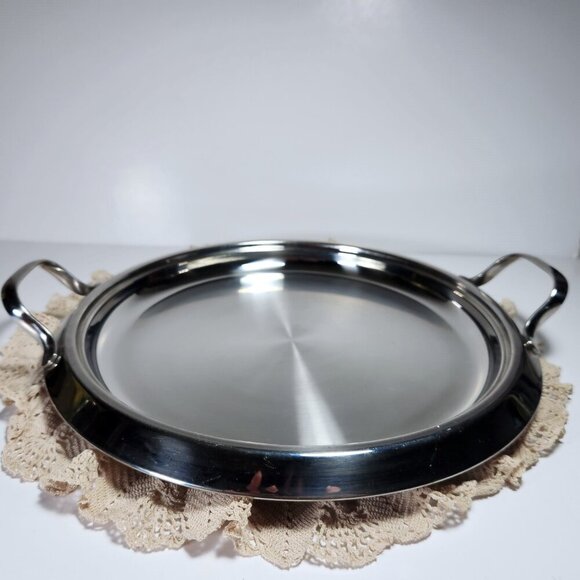 Master Cuisine Serving Tray Stainless Steel 18/10 Handles 14" Designed in Italy - Picture 3 of 11